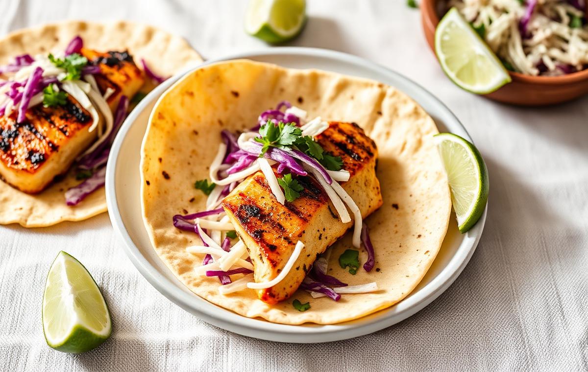 Tacos de pescado a la plancha