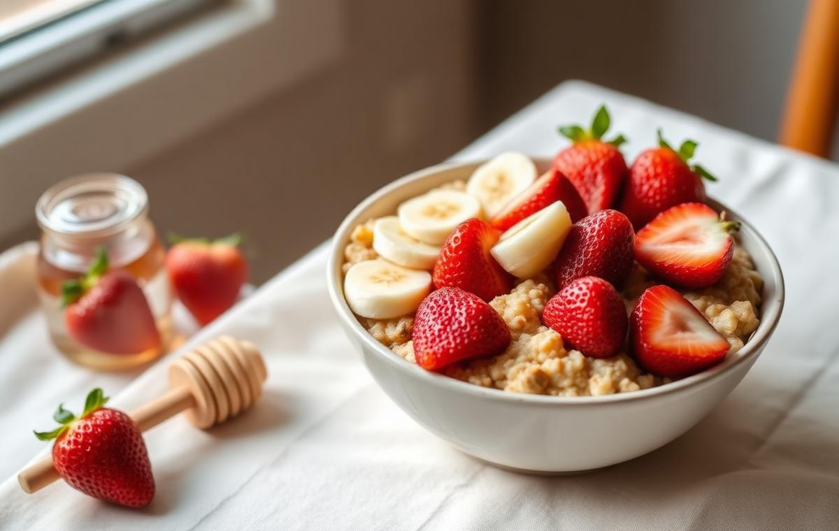 Avena cremosa con fruta